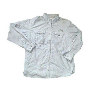 Columbia PFG Omni-Shade Vented Fishing Shirt Long Sleeve Baby Blue‎ Large L